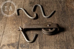 Antique Cast Iron Butcher Shop Hook and Pulley Set - Picture 1 of 8