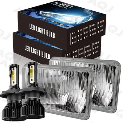 Pair 7x6 5x7 LED Headlights High/Low For Dodge Ramcharger 1981-1993 Foto 1 de 4