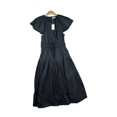 New Ulla Johnson Delmara Flutter Sleeve Midi Dress size 8 Black - Image 1 of 4