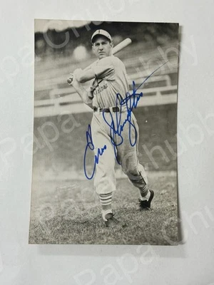 Enos Slaughter 4x6" Signed Auto Autograph B&W Baseball Postcard Kodak Cardinals - Image 1 of 2