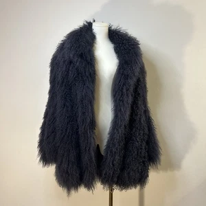 90s Mongolian Lamb Fur Jacket Oversized Rockstar Glam Luxury Vintage Women’s L  - Bild 1 von 15
