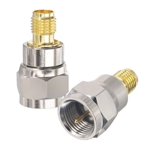 2er-Pack F Stecker auf SMA Buchse Adapter SMA (Buchse) auf F (Stecker) RF Koax Koaxial Ko... - Bild 1 von 6
