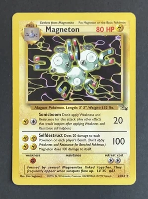 Pokémon TCG Magneton Fossil 26/62 Regular Rare LP - Image 1 of 2