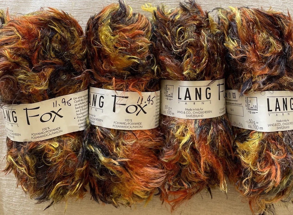 Lot of 4, Lang&Co Yarns FOX  Yarn, Polyamide, 50gm/100col#0154, Multicolor - Image 1 of 2