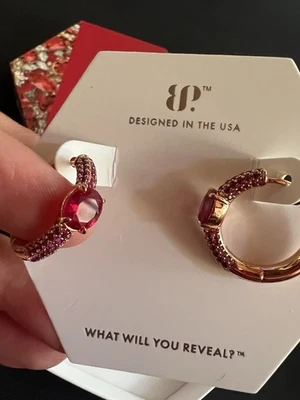 Bomb Party July 2025 Earrings ER16619 'Warm Summer Sunset' Ruby/Rose Gold - Image 1 of 4