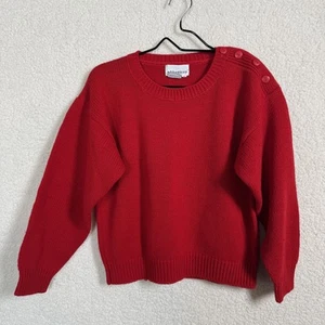 Vintage Objectives Sweater Womens Medium Button Shoulder Acrylic Pullover 80s 90 - Picture 1 of 6