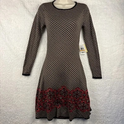 Vestido Vaina Pequeño Para Mujer ECI New York Tejido Argyle Floral Midi Nuevo con Etiquetas $70 Foto 1 de 4