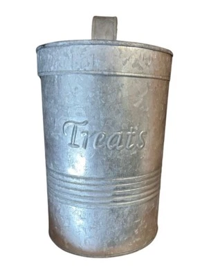 Rustic Galvanized Metal Treat Container - Image 1 of 2