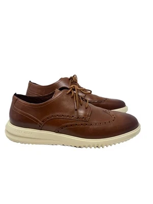 Cole Haan Grand Plus + Leather Casual Wingtip Mens Size 9.5 Brown Leather Shoes - Image 1 of 4