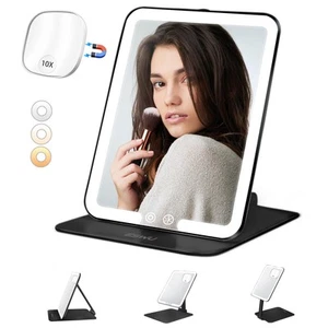 Travel Makeup Mirror with Light, Portable Folding Make Up Tabletop Mirror wit... - Picture 1 of 8