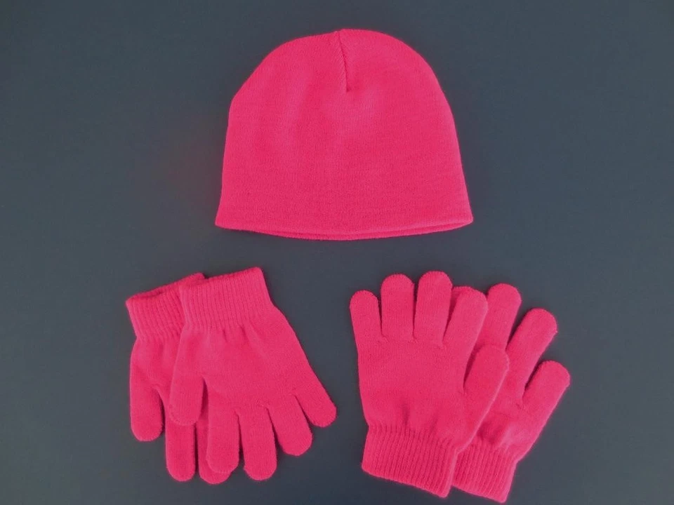 Новый мальчик девочка Kids один размер FADED GLORY две пары перчаток Beanie шляпа ярко розовый комплект - Изображение 1 из 1