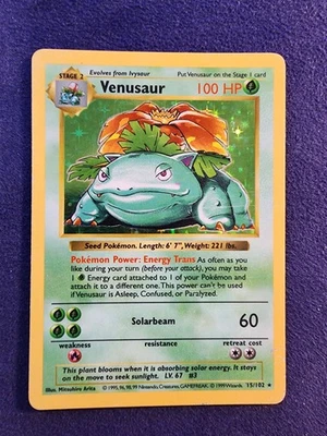 Venusaur 015/102 Base Set (Shadowless) Holo HP/MP - Image 1 of 4