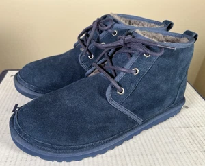 UGG $ 150 Neumel tief ozeanblau Wildleder Leder Chukka Lammfell Stiefel Größe 11 D - Bild 1 von 14