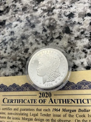 1964 2021 Morgan proof $1 dollar commemorative Fantasy coin Strike Cook Islands - Image 1 of 4