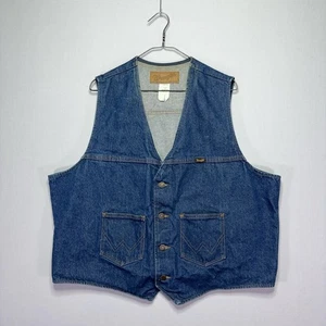 Chaleco Denim Wrangler Western Wear Años 90 De Colección - Lavado Oscuro - Vaquero - Para Hombres 2XL - Imagen 1 de 5