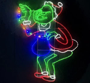 Grinch Stealing Christmas Lights Rope Light Motif - Picture 1 of 3