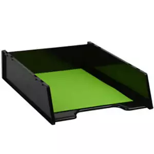 Italplast Green R Document Tray A4 Black Solid Base Ribbing Extra Strength - Foto 1 di 1