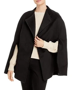 MSRP $228 Aqua Lapel Collar Winter Cape Black Size OSFA - Picture 1 of 1