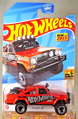 2023 Hot Wheels #196 Baja Blazers 3/10 '73 JEEP J10 Orange w/Beadloc Rim Spokes - Image 1 of 4