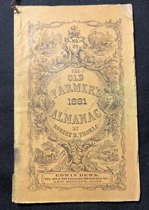 1881 Alter Bauern Almanach Robert Thomas Poesie Anekdoten Witze Kalender Boston - Bild 1 von 8
