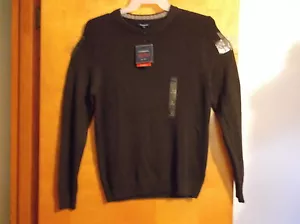 NEW MEN'S "CROFT & BARROW" CREW NECK DK BROWN SWEATER COTTON.BLEND.SIZE..SMALL - Picture 1 of 3
