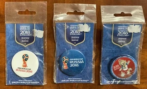 FIFA World Cup Russia 2018 Official Logo Collectors Pin Badge (set of 3) - Picture 1 of 2