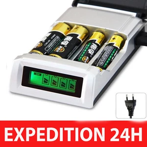LCD 4 Slot Rechargeable Battery Charger For AAA AA NI-MH Battery - Picture 1 of 5