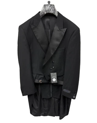 Nuevo Abrigo Esmoquin Negro Bryan Michaels Para Hombre con Pantalones Talla 48S 42W Foto 1 de 4