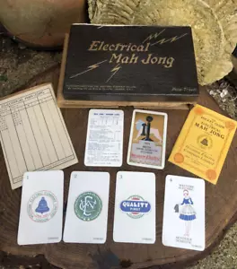 Vintage rare Electrical mahjong card game boxed 1920's Thomas De La Rue & Co Ltd - Picture 1 of 12