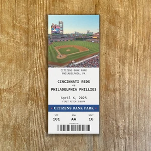 2025 Philadelphia Phillies Replica Ticket Stub Anpassbar Jeder Sitzplatz Jedes Spiel - Bild 1 von 3