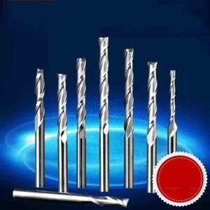 10Pcs Φ3.175mm 2 Flute Tungsten Spiral End Mill Cutter Engraving CNC Router Bits - Picture 1 of 6
