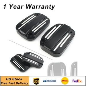 Left& Right Brake Master Cylinder Cover FIT For Harley Touring Street Road Glide - Picture 1 of 12