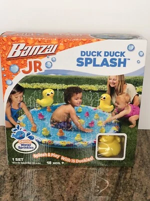 Banzai Jr Duck Duck Splash Inflatable Kiddie Pool Splash and Play 15 Duckies New - Image 1 of 2