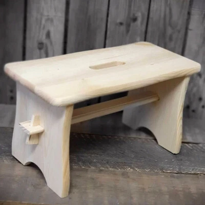 Vintage Fußbank 39x21x18 cm Bänkchen Bank Sitzbank Tritt Fußtritt Handarbeit - Bild 1 von 2