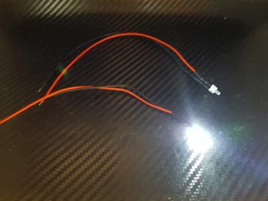 1x LED 2mm BLANCO 4,8 - 12 Voltios Terminado Soldado Iluminación Coche Barco Avión - Imagen 1 de 2