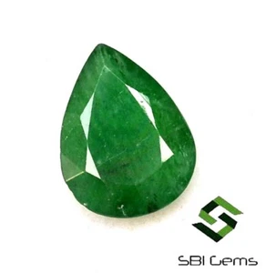 10x7.75 mm Certified Natural Emerald Pear Cut 1.89 CTS Untreated Loose Gemstone - Picture 1 of 5