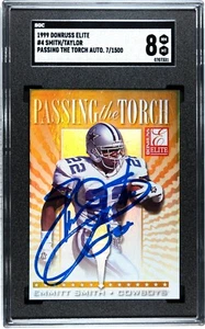 Donruss Elite #4 1999 Emmitt S/F Taylor Passing The Torch autógrafo SGC 8 5472 - Imagen 1 de 2