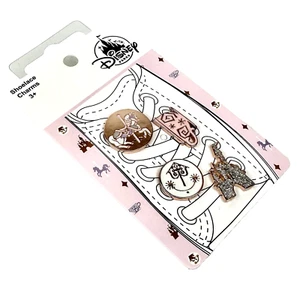 Disney Parks 4 Pk Gold Pink White Glitter 2020 Fantasyland Shoelace Charm Set - Foto 1 di 2