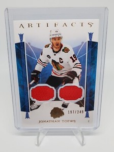 2022-23 Upper Deck Artifacts Jonathan Toews 27 Dual Patch Gold /249