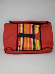 NUOVO portavivande coibentato 17"x11"x2" rosso con strisce sopra il centro - Foto 1 di 3