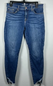 7 For All Mankind Gr. 30 Mid Rise Ankle Gwenevere Jeans Skinny Cut abgewinkelter Saum - Bild 1 von 6