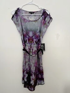 Express Purple Floral Dress NWT Belted Size XS - Picture 1 of 6