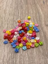 6mm Tiny Buttons for Baby Dolls & Soft Toys Assorted Colours Hearts Stars Etc