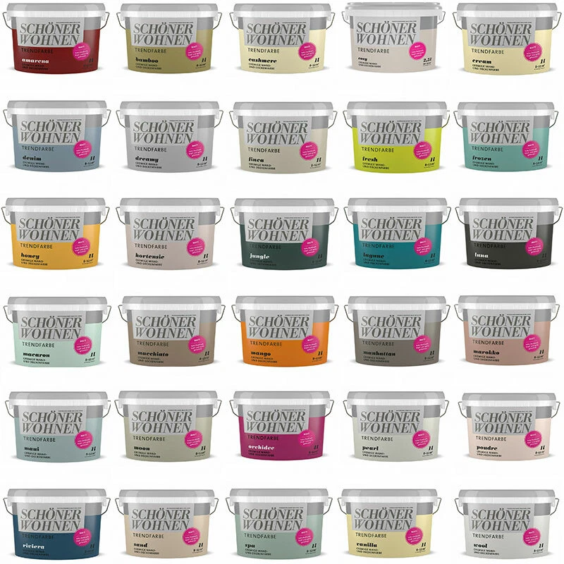 SCHÖNER WOHNEN SW Trendfarbe Trend Wandfarbe matt 1,0 ltr Innenfarbe alle Farben - Bild 1 von 1