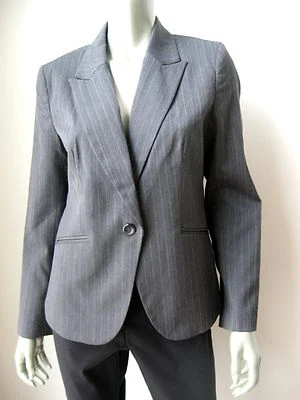 Blazer Van Heusen NUEVO Carbón Pintuck Forrado Mangas Largas Elastizado 1 Botón M PR Foto 1 de 2