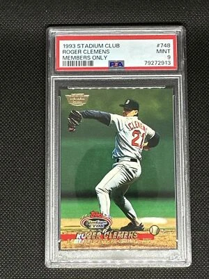 1993 TOPPS STADIUM CLUB ROGER CLEMENS #748 MEMBERS CHOICE PSA 9 MINT - Image 1 of 2