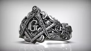 Masonic Freemasons Men's Biker Oxidized Ring Sterling silver 925 Birthday Gifts - Picture 1 of 11