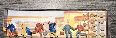 Merten HO Scale #976 Men Passengers Hurrying Hats HOn3, HOn30, HOn2 NOS - Image 1 of 4