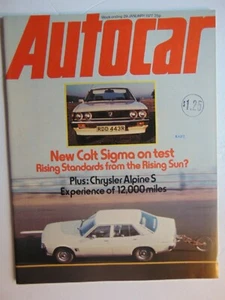 AUTOCAR MAGAZINE January 29 1977 Test Colt Sigma - Picture 1 of 1