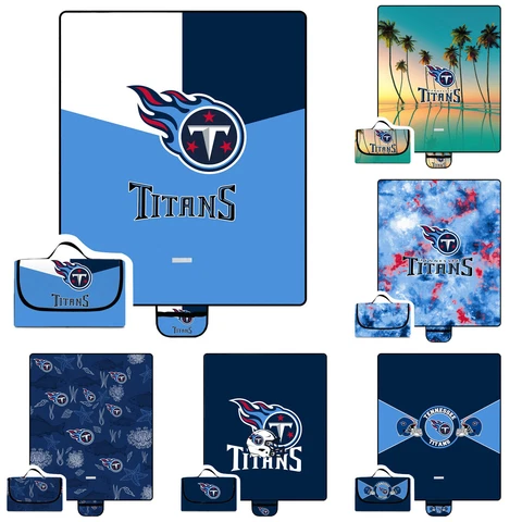Tennessee Titans Waterproof Picnic Blanket Foldable Oxford Family Camping Mat Cover